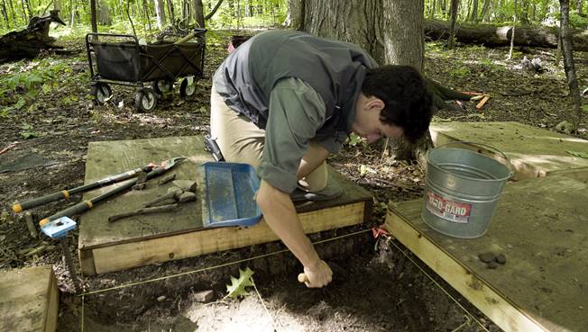 Student at the Public Excavation Activity