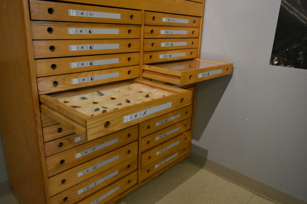 Discovered artefacts inside drawers